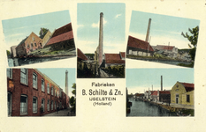 12355 Collage van gezichten op de diverse gebouwen van de houtwarenfabriek B. Schilte & Zonen (Utrechtseweg 32) te ...